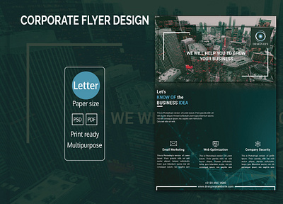 Corporate Flyer Design 300dpi best concept black branding business businessflyer clean cmyk corporate creative design flyer desing flyer template latter size layered logo multipurpose print design psd services