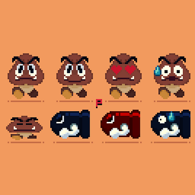 Super Mario enemy emotes bullet bill design illustration mario nintendo twitch twitchemote twitchemotes