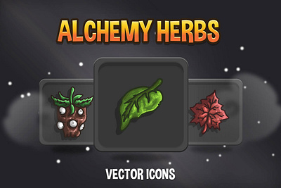 Free Alchemy Herbs Icons 2d fantasy game assets game design gamedev icons indie game rpg