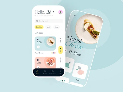 Food Cooking App app branding cake clean cook cooking design dish food fruits graphic design illustration interface mobile app orders receipts restaurant ui ux