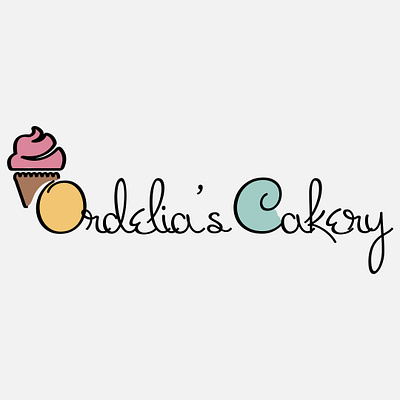 Ordelia's Cakery branding cake cakery colourful colours design illustration logo process typography