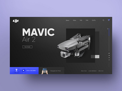 Dji Concept landing screen concept design dji drone ui uidesign webdesign website xd