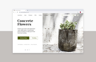 #DailyUI #003 - Landing Page business concrete dailyui design flowers landingpage shop ux vases web