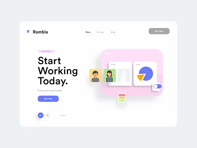 Rambla landing page app ui branding concept dailyui landing page saas app saas design saas website ui ux design web design