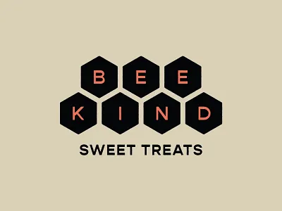 Bee Kind Sweet Treats badge bakery bee branding honeycomb identity logo monogram typography vintage
