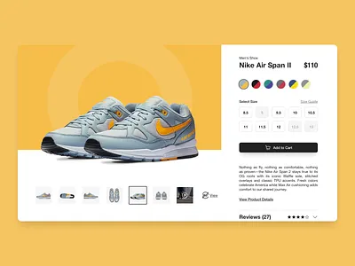 Daily UI 012 - E-Commerce Single Item 013 air max cart concept costa rica daily daily ui dailyui design e commerce e shop nike shoes shop tennis shoes ui web