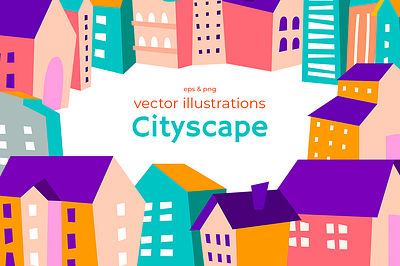 Vector cliparts cityscape creator buildings cartoon cityscape cliparts concept design doodle drawn drawn flat house vector vector illustration