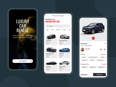 Car Rental App app app design application booking app booking car car car rental driver luxury car rent mobile app rent rent service rental company ui design uiux user interface