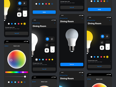 Smart Home iOS App ai app bulb dribbble light smart smart home smart home app smart light smartbulb smarthome smarthouse smartlight smartwatch ui vr