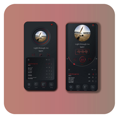 Music Player concept app design music app neomorphism skeumorphism ui ux