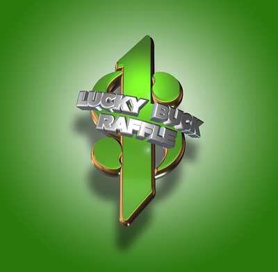 Lucky Buck Raffle 3D Branding Graphic 3d branding graphic design logo