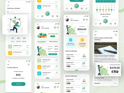 Learn Study Challenges App UX UI animation app branding design devoqdesign freebie freedownload freelanceui graphic design icons illustration mobileappui ui