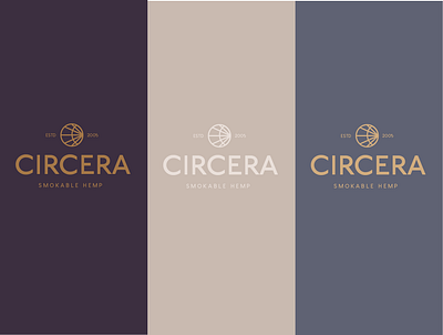 Circera Logo Color Options brand brand identity branding cbd design geometric gold graphic design hemp icon identity logo logo design mark moon seal set sun type typography logo