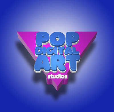 Virtual Pop Digital Art Studios 3D Logo Graphic 3d branding design graphic design illustration logo