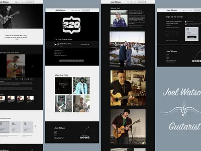Joel Watson Portfolio Shot design desktop illustration illustrations musician portfolio design sketch ui ui design ux visual design web design website