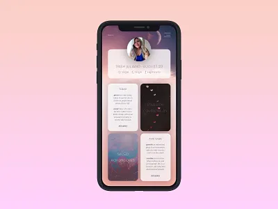 Daily UI :: 006 app astrology brand branding daily ui daily ui 006 daily ui challenge dailyui dailyuichallenge design horoscope lifestyle mobile mobile ui profile profile design profile page zodiac