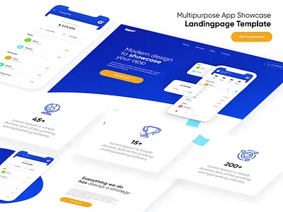 App Showcase Website Design app showcase concept design illustration ui ux vector website design