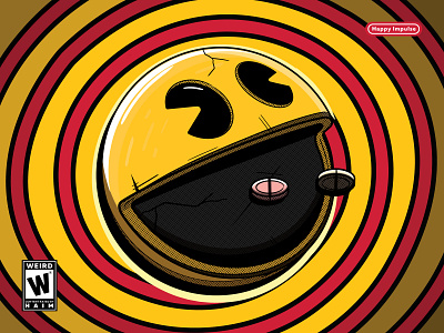 Pill Man 80s addict addiction arcade drug happy impulse happyimpulse illustration play playful videogame