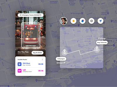 Transit App: Get Around Your City! app app design bus card concept design lyft map mobile modern product design public transport rideshare toronto transit transport transportation transports ui ux