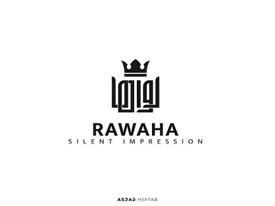Rawaha arabic logo asjad calligraphy creative design digital calligraphy identity inspiration logo logodesign perfume perfume bottle perfume logo rawaha vector