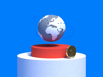 International Money Transfers 3d 3d animation animation app c4d cinema 4d finance globe illustration international money money transfer revolut