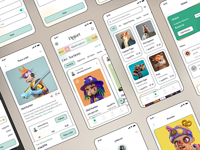 NFT Marketplace App Design app app design crypto design marketplace mobile mobile app nft nft art nft marketplace