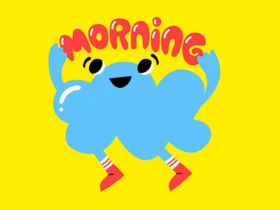 Morning Cloud Snapchat Sticker cloud illustration kimberly mar messaging morning snapchat sticker stickers vector