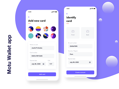 Motu Wallet app add balance bill card cards clean creative design design app designer finance app home identify ui ui design ui kit ux design