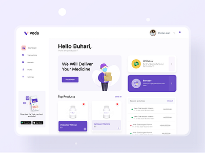 Pharmacy Dashboard dashboard dashboard ui design illustration pharmacy typography ui ux web website