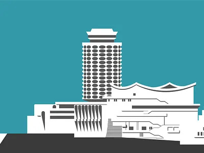 Building named (Corn) architecture blue building city corn design flat icon illustration minimal monument old shadow simple symbol vector white yerevan