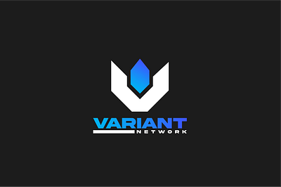 Variant Concept Branding black blue branding flat geometric logo logotype minimal modern typography v logo virbrant white
