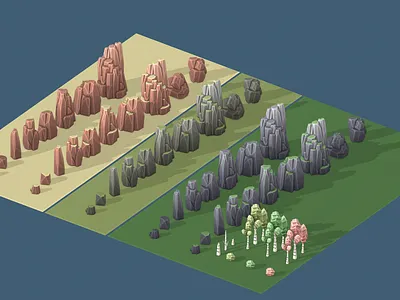 Environmetal Parts 3d design blender clean game design illustration landscape