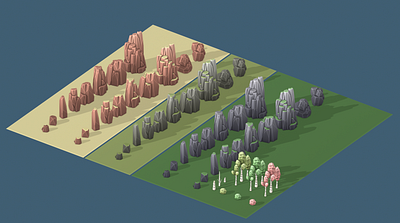 Environmetal Parts 3d design blender clean game design illustration landscape