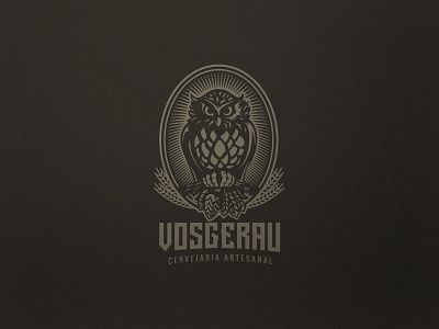 VOSGERAU BREWING badge beer beer art beer branding brand branding brewery brewery logo brewing brewing company emblem graphics identity illustration illustrator logo logo design owls vector