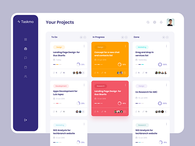 Project Management Web App apps apps design awesome black blue clean dashboard design minimal ui ux