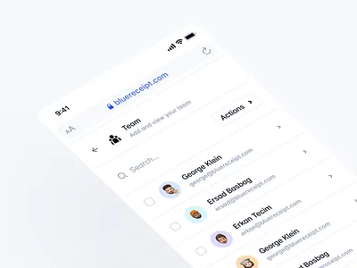 BlueReceipt: Settings Mobile app blue clean design light minimal mobile mobile app mobile pricing mobile responsive mobile settings pricing product responsive settings settings mobile team ui ux