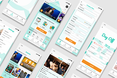 Day Off UI - Sangeet Bajracharya app day off app dayoff event plan ui uidesign uiux