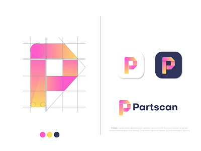 Partscan logo design- p letter logo abstract agency app icon app logo brand and identity branding branding agency branding design business identity letter logo lettering logo logo mark logodesign logodesigns logotype minimal p p logo p mark