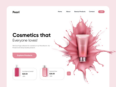 Cosmetic Landing page UX-UI Design design homepage illustration interface landing page ui uidesign web webdesign website