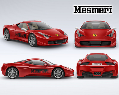 MOCKUP VEHICLE FERRARI MESMERI branding branding design mockup photoshop vehicle