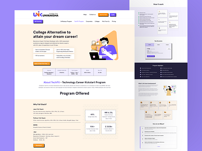 Education - E-learning platform landing page academic branding college courses education platform eduction website illustration learn language learning management system learning platform moisture online course online learning landing page online university student teaching techfit typography ui ux