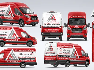 MOCKUP SPRINTER VAN ALFA WORKS branding branding design mockup vehicle