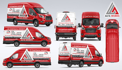 MOCKUP SPRINTER VAN ALFA WORKS branding branding design mockup vehicle