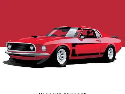Mustang Boss 402 design illustration vector
