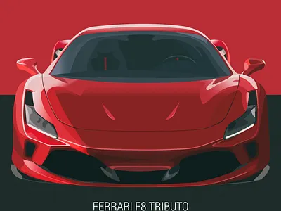 Ferrari F8 Tributo design illustration vector
