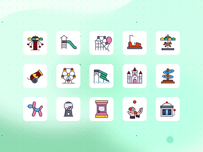 Amusement Park Icon Group animation design icon
