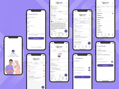 CEEcrets - Anonymous CEEcret sharing app adobe ilustrator animation concept design illustration mobile app mobile app design sketch social ui ux vector