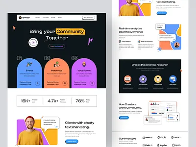 Upstage Chat Landing Page Design case study colorful design homepage landing landing page design uihut uihut case study web page design web template webdesign website website design