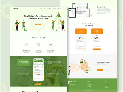 Work Management One Page Website, Listing product features adobe ilustrator concept design front end development illustration ui ux webdesign website website design