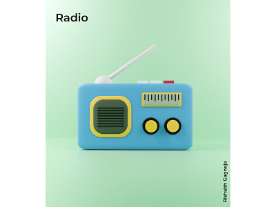 3d Radio 3d 3dart 3dradio art blender color design designer photoshop radio radioactive typography ui ux